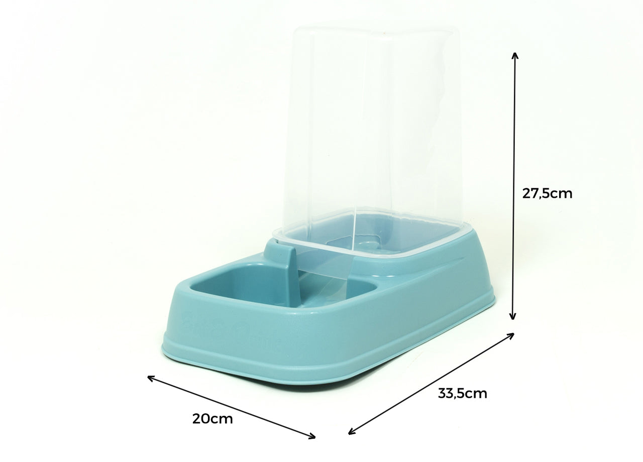 Dispenser Cibo/Acqua 3,7L Per Animali Modello 700085 Colore Azzurro