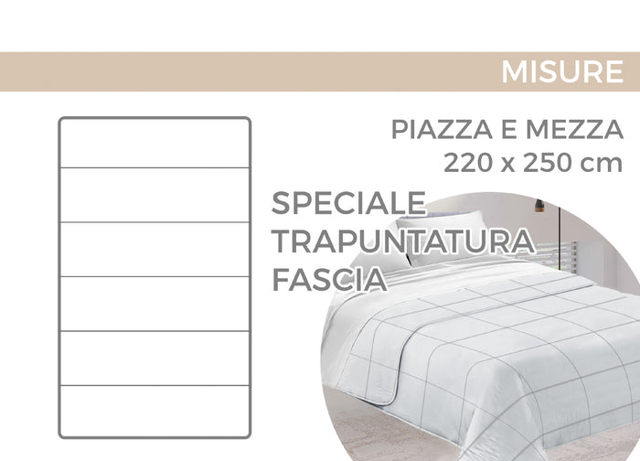 Quilt Trapuntino Piumino Estivo 100gr/mq Microfibra Summer Garden - Piazza E Mezza - Beige D4