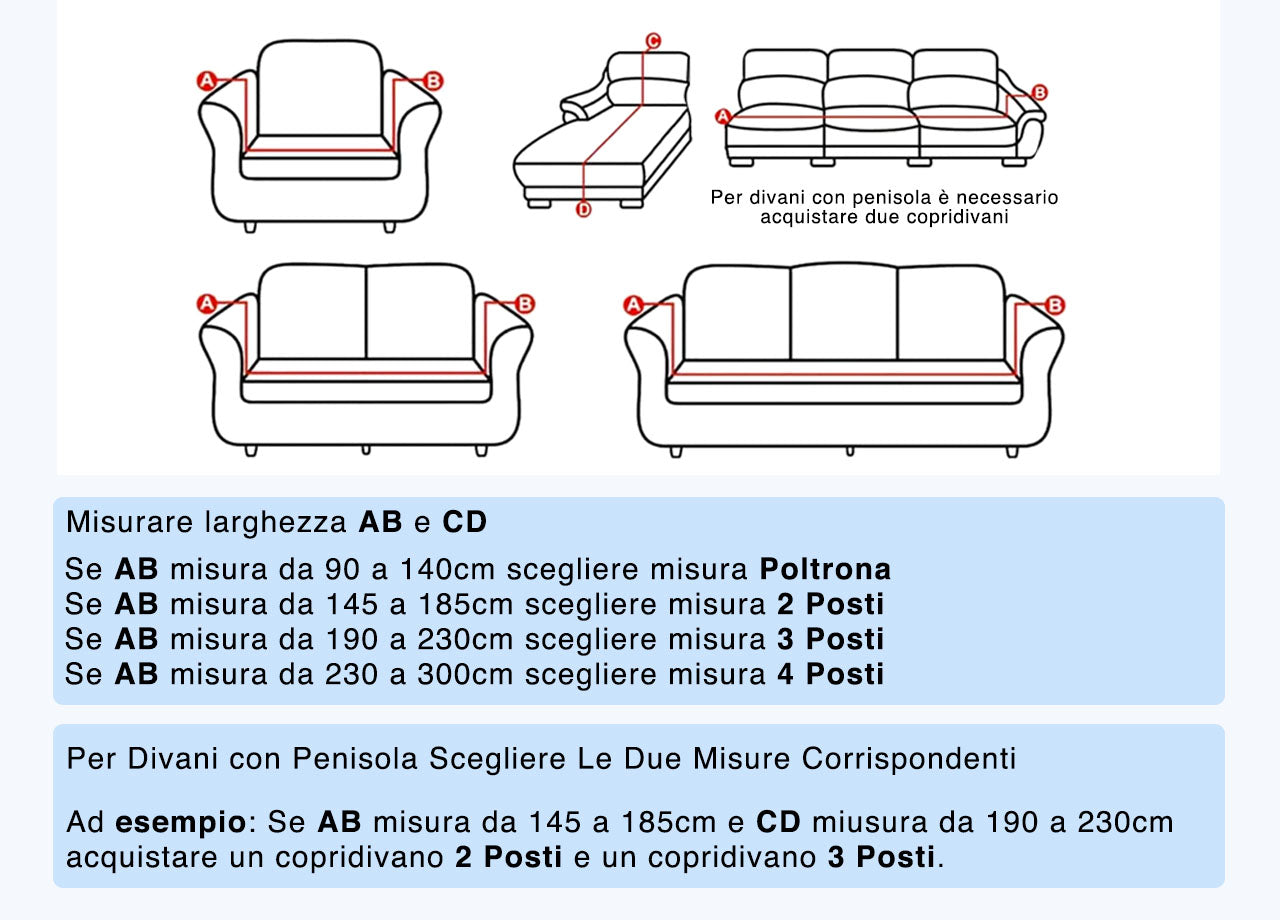 Copridivano Antimacchia Elasticizzato Penisola Componibile Tinta Unita Modello Perfetto - 3 Posti - Grigio Chiaro