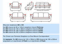 Copridivano Antimacchia Elasticizzato Penisola Componibile Tinta Unita Modello Perfetto - 3 Posti - Grigio Chiaro