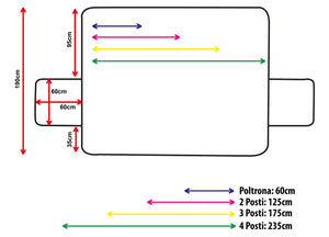 Copridivano Antimacchia Trapuntato Modello Sofà Tortora-Bordeaux - Poltrona - Tortora-Bordeaux