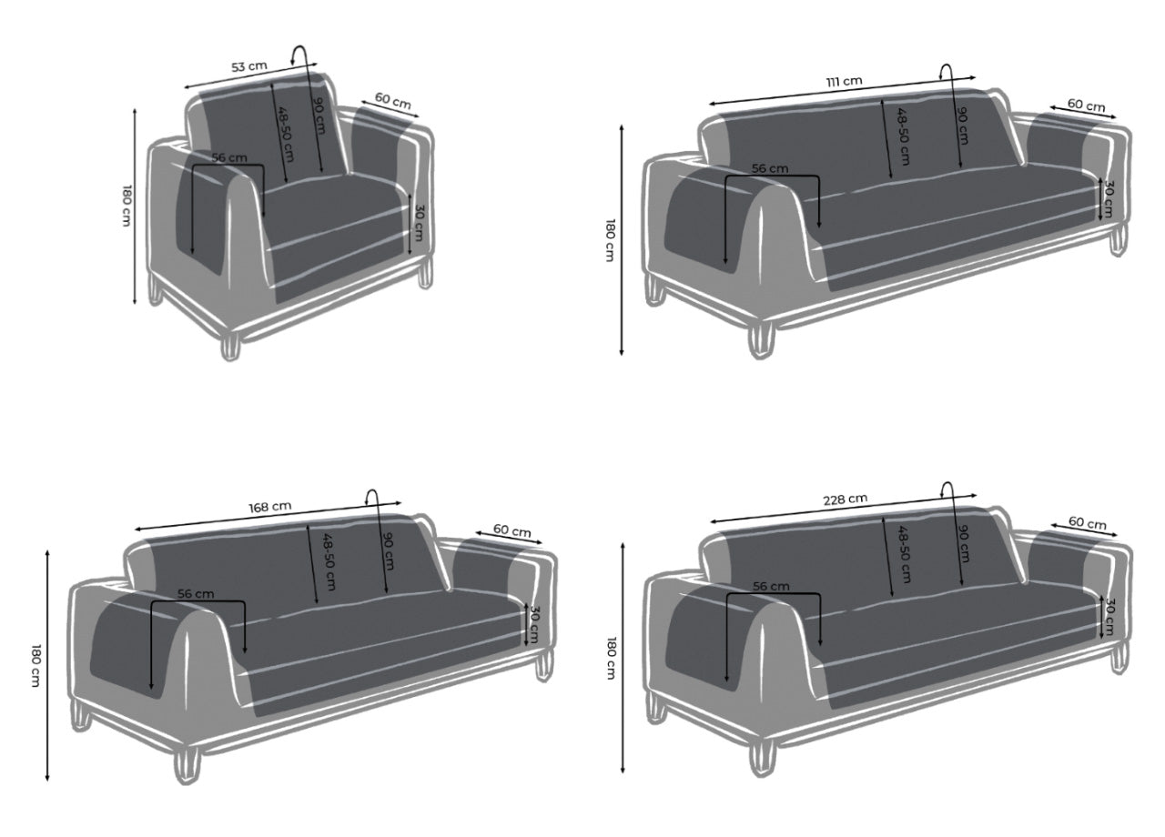 Copridivano Trapuntato Antimacchia Imbottito Quadri Beige Modello Galles - 3 Posti - Galles