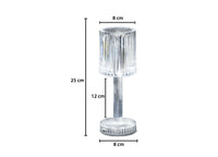 Lampada Led Da Tavolo Controllo Touch Ricaricabile Trasparente Crystal