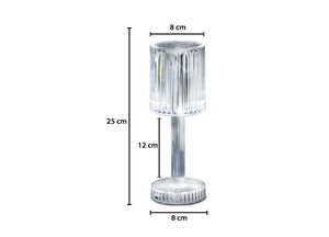 Lampada Led Da Tavolo Controllo Touch Ricaricabile Trasparente Crystal