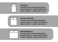 Completo Lenzuola Letto In Cotone Modello Les Uniques Dis. 2512 - Matrimoniale - Grigio 133