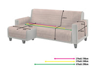 Copridivano Trapuntato Per Divani Con Penisola Destra/Sinistra In Tinta Unita O.B. - Penisola 240 - Marrone