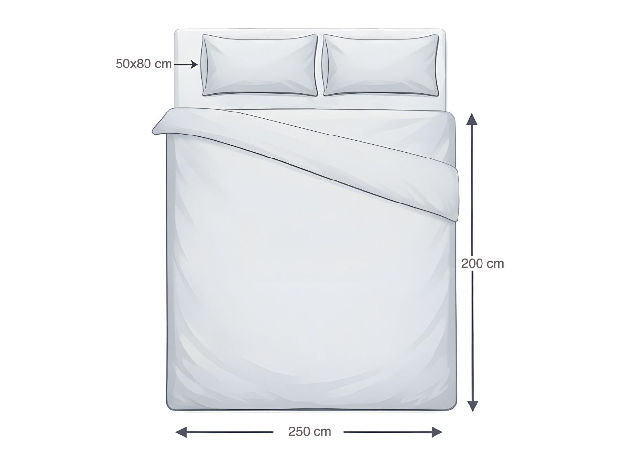 Sacco Copripiumino In 100% Cotone Made Italy Disegno Pois - Matrimoniale - Beige