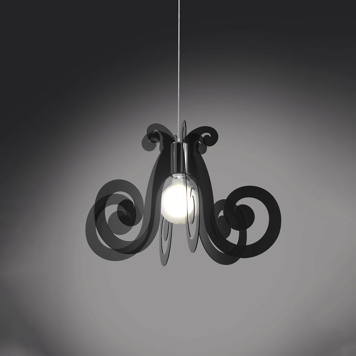 Sospensione Moderna Space Collection Polilux ® Fumè 1 Luce E27 D64Cm