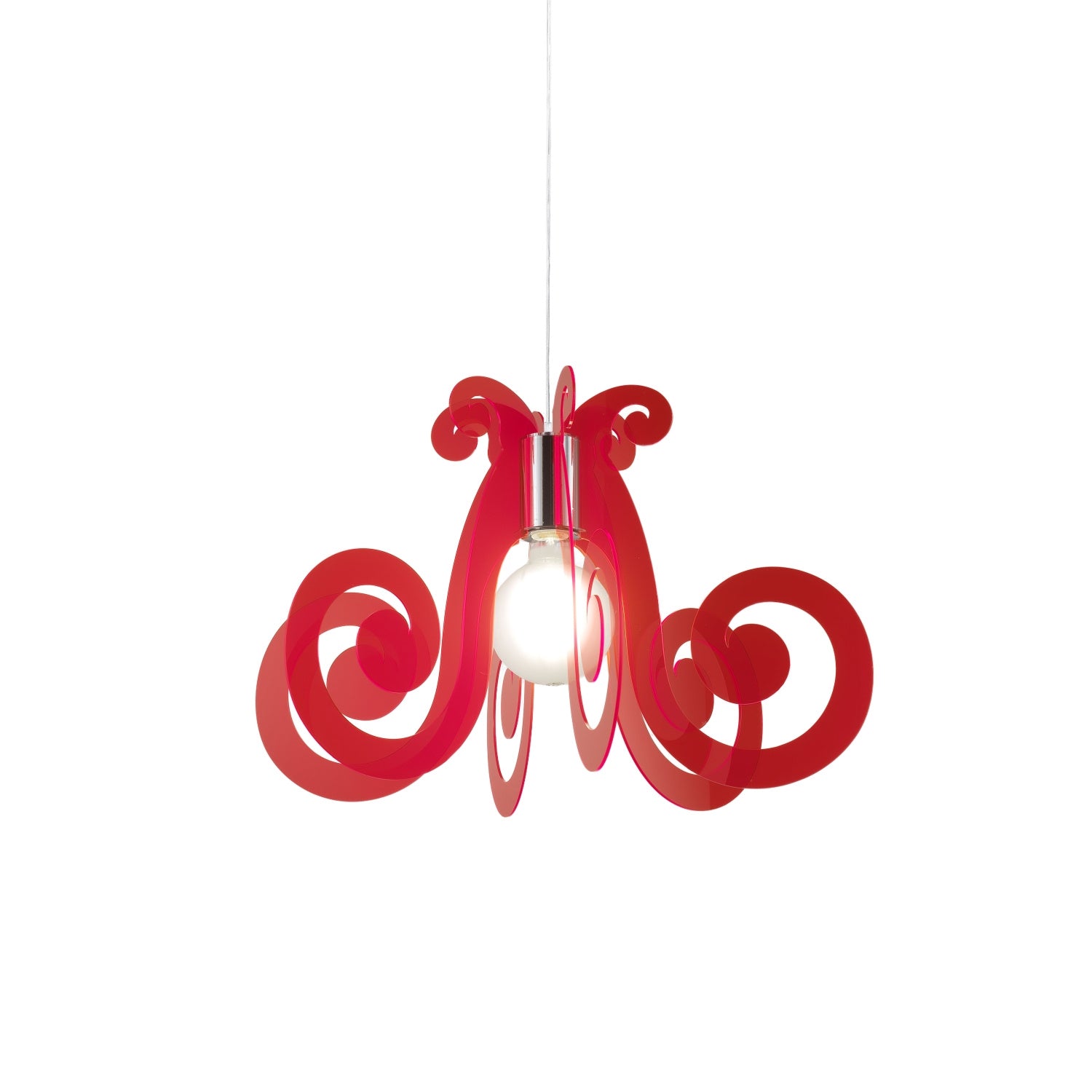 Sospensione Moderna Space Collection Polilux ® Rosso Fluorescente E27 D64Cm