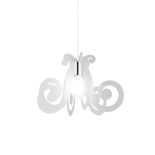 Sospensione Moderna Space Collection Polilux ® Satinato Metallo Cromo E27 D64Cm