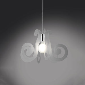 Sospensione Moderna Space Collection Polilux ® Satinato Metallo Cromo E27 D64Cm