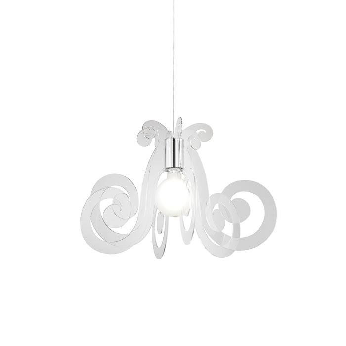 Sospensione Moderna Space Collection Polilux ® Trasp Metallo Cromo E27 D64Cm