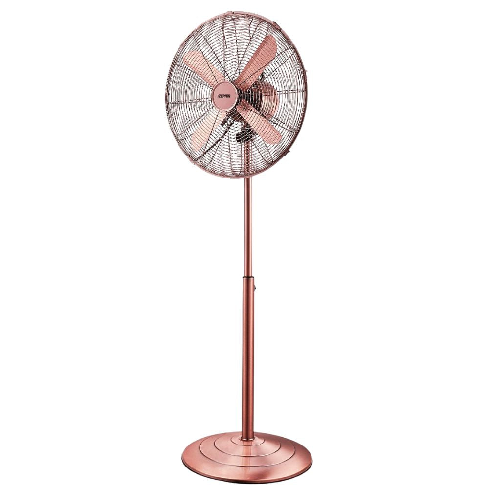 Ventilatore a piantana vintage zephir pfvf41br 40 cm 3 velocità e oscillazione
