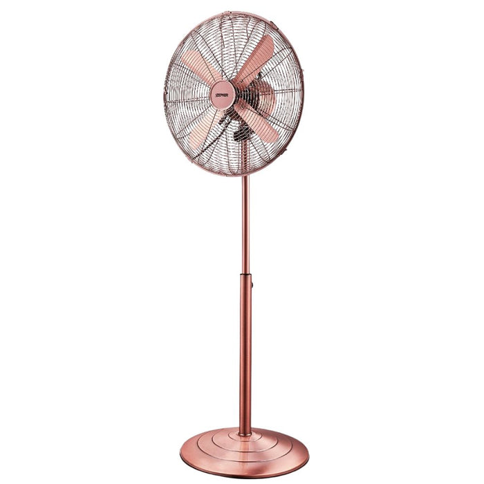 Ventilatore a piantana vintage zephir pfvf41br 40 cm 3 velocità e oscillazione