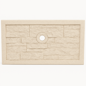 Frontalino pilozza serie muraglietto foro bianco effetto pietra 45 x h.24 cm