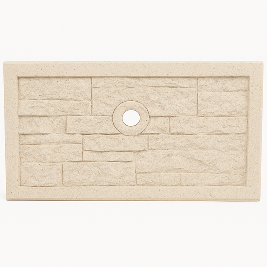 Frontalino pilozza serie muraglietto foro bianco effetto pietra 45 x h.24 cm