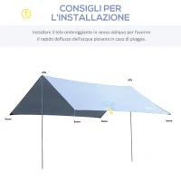Tenda da Sole Portatile 3x3 m, Tendalino Parasole Impermeabile per Campeggio, e Spiaggia, Bianco
