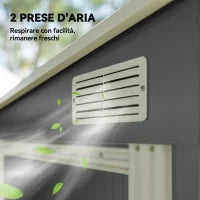 Capanno Attrezzi in Metallo 1.5x2m con Base, Porta Scorrevole e Tetto Inclinato, Grigio Scuro