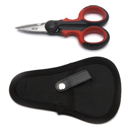 FORBICI ELETTRICISTA FORBICE SPELAFILO SPELACAVI LAME DRITTE 140mm +CUSTODIA HIT 104187