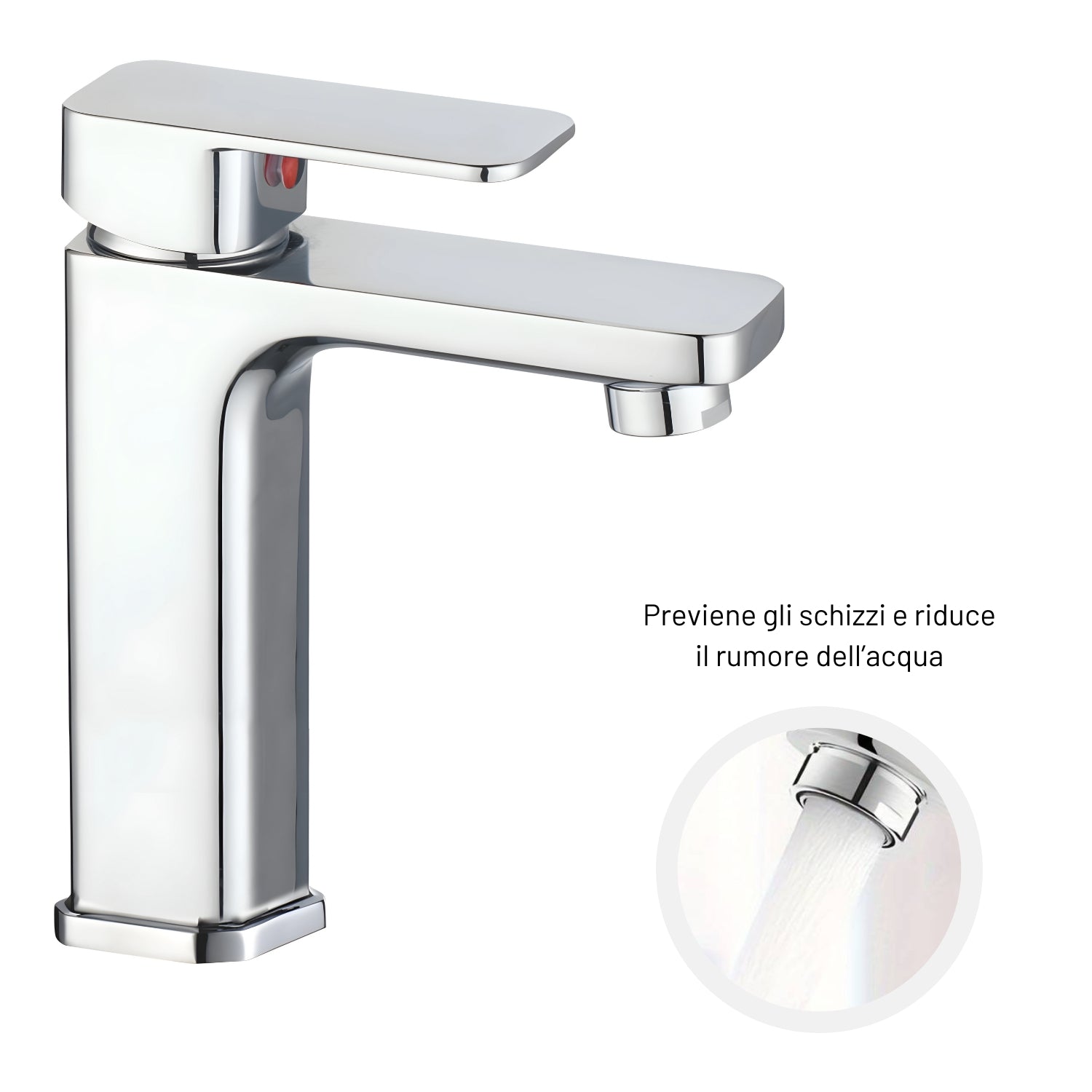 Miscelatore rubinetto lavabo appoggio bocca alta francia cromato bagno casa ogomondo *** confezione 1