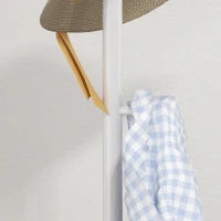 Appendiabiti da Terra Autoportante con 6 Ganci a Disco in Acciaio e Base in Ardesia, Bianco