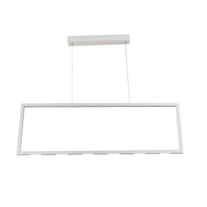 Sospensione Saphir Doppia Emissione Rettangolo Acciaio Bianco Led Integrato 48W