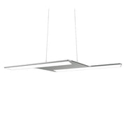 Sospensione Moderna Zeta Piastra Sottile Cromo Led Dimmer Integrato 28W