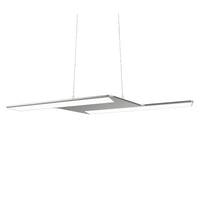 Sospensione Moderna Zeta Piastra Sottile Cromo Led Dimmer Integrato 28W