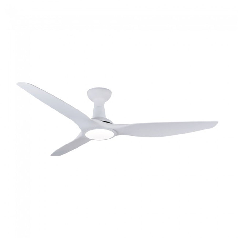 Ventilatore Ponente Acciaio Bianco Led 24W Telecomando 5 Velocità