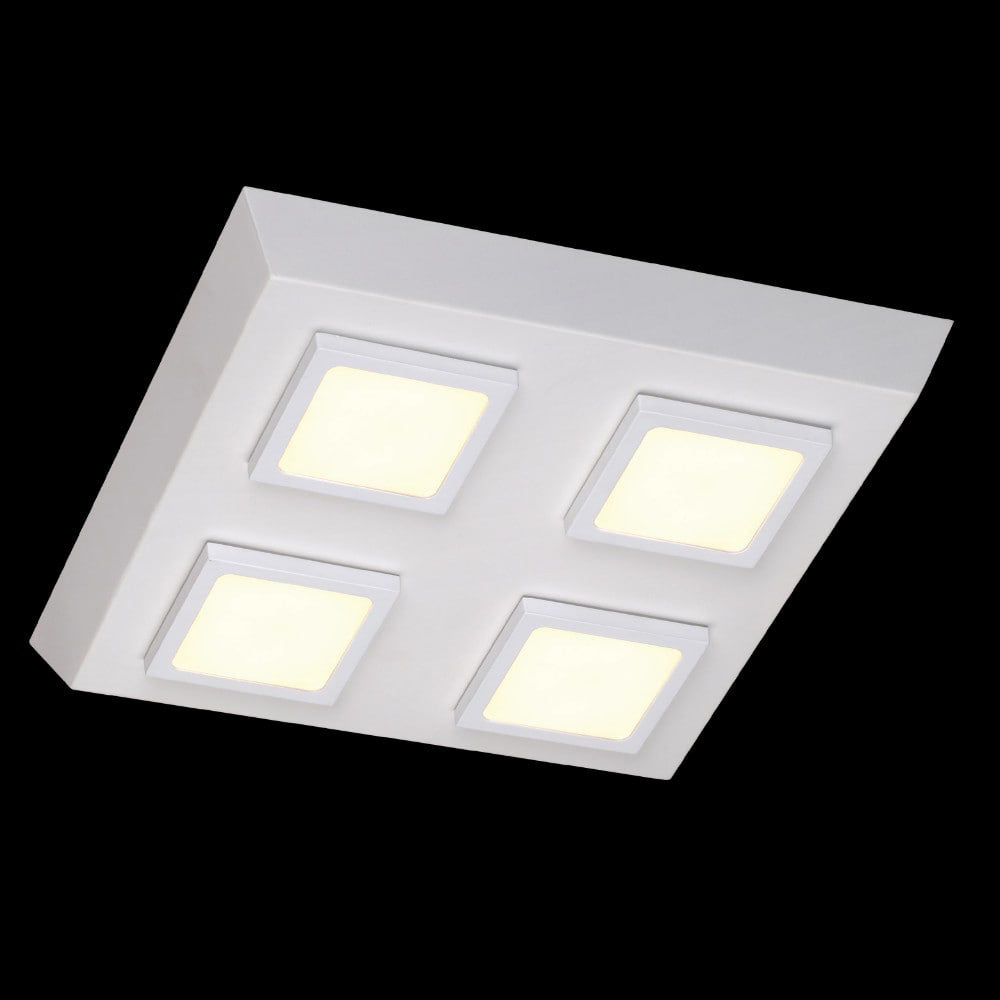 Plafoniera Moderna Quattro Led Integrato 36W Alluminio Bianco