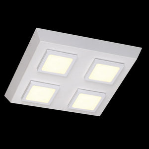 Plafoniera Moderna Quattro Led Integrato 36W Alluminio Bianco