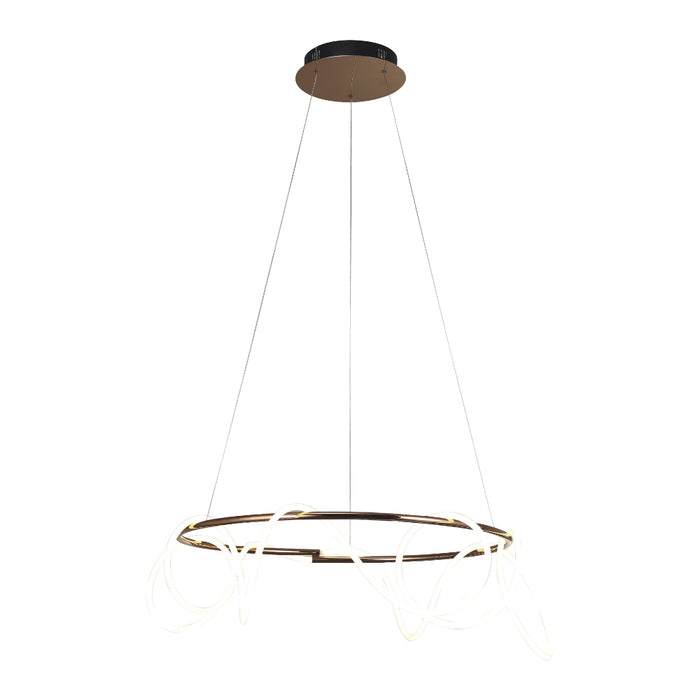 Lampada A Sospensione Moderna Neonika Led Integrato 80 Watt Oro Rosè