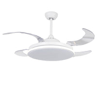 Ventilatore Zephyr In Acciaio Bianco Led 30+48 W Telecomando 3 Velocità