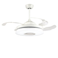 Ventilatore Maestro Acciaio Bianco Led 32W Telecomando 3 Velocità