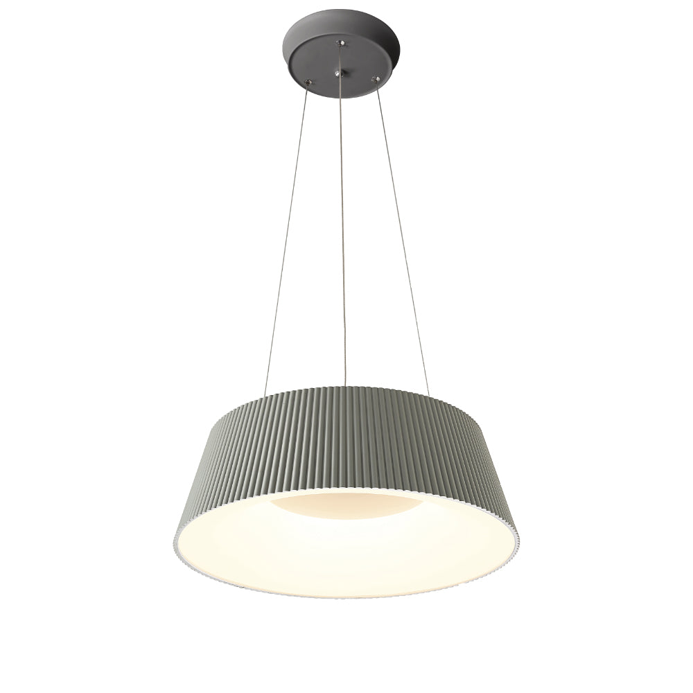 Sospensione Moderna Vika Paralume Plissettato Argento Led Integrato 27W