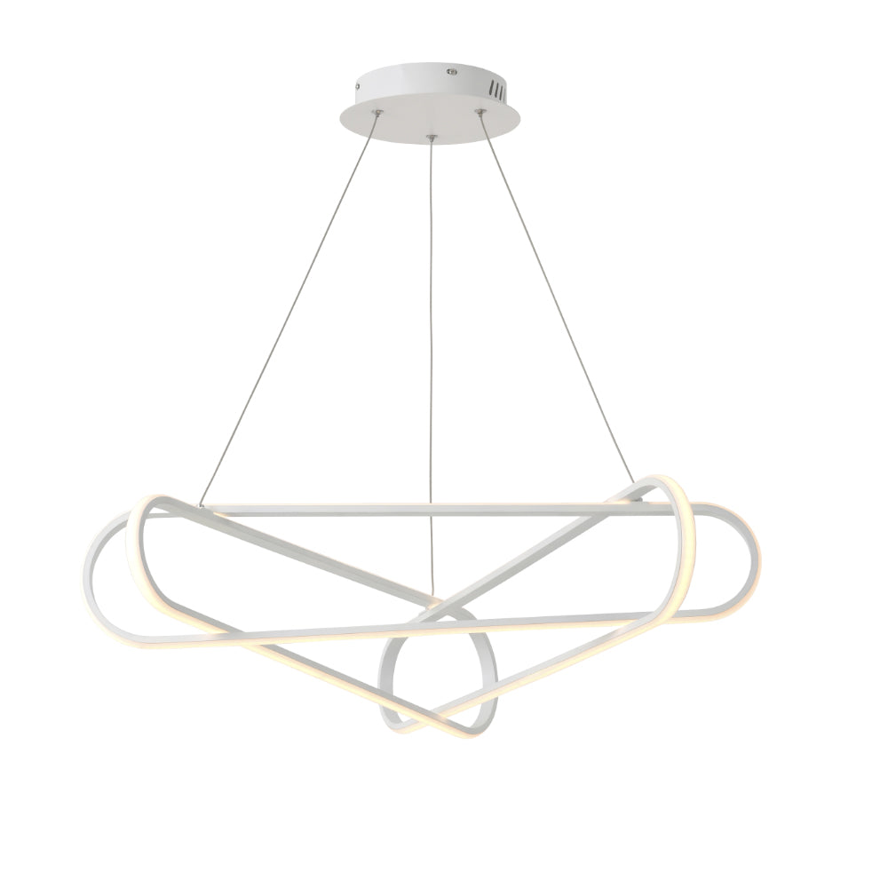 Sospensione Moderna Voltelle Led Integrato 88W In Alluminio Bianco