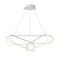 Sospensione Moderna Voltelle Led Integrato 88W In Alluminio Bianco