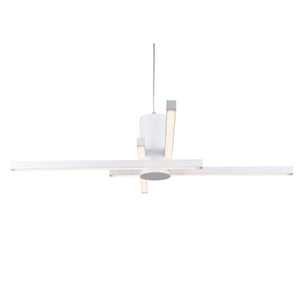 Sospensione Moderna Fidelia Led Integrato 48 Watt Bacchette In Acciaio Bianco