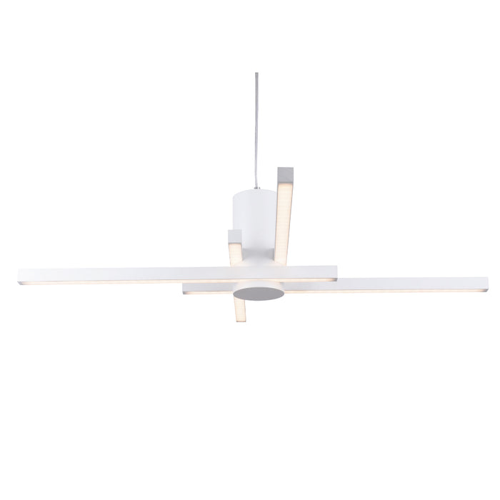 Sospensione Moderna Fidelia Led Integrato 48 Watt Bacchette In Acciaio Bianco