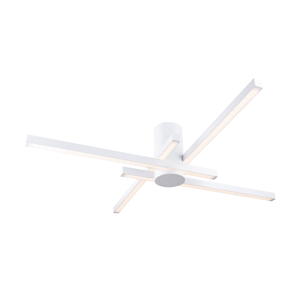 Plafoniera Moderna Fidelia 2 Led Integrato 48 Watt Bacchette In Acciaio Bianco