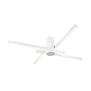 Plafoniera Moderna Fidelia 2 Led Integrato 48 Watt Bacchette In Acciaio Bianco