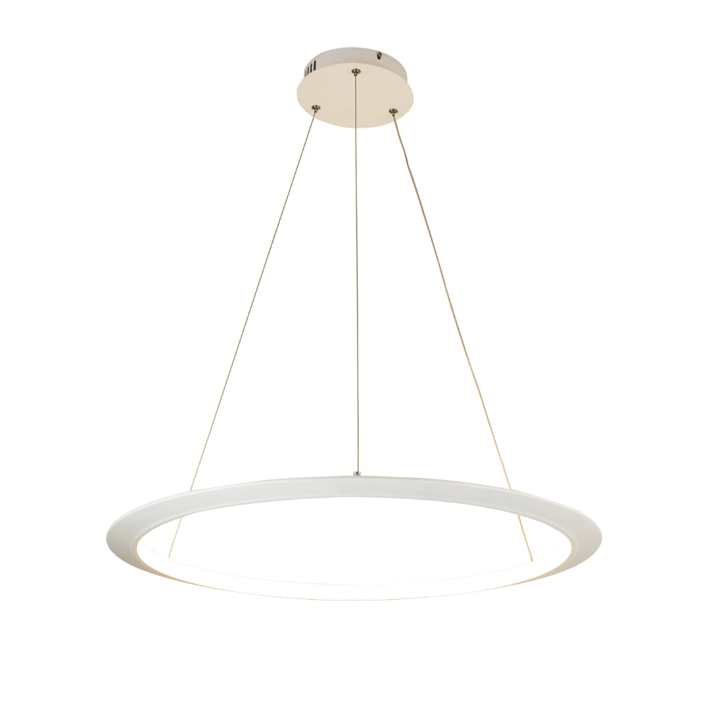 Sospensione Moderna Tango Ad Anello Alluminio Bianco Led Integrato 36 W