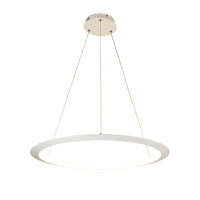 Sospensione Moderna Tango Ad Anello Alluminio Bianco Led Integrato 36 W