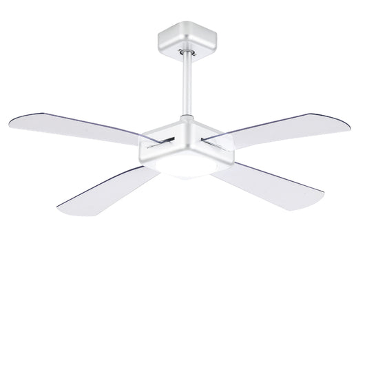 Ventilatore Meltemi W Acciaio Bianco Led 18W Telecomando 5 Velocità