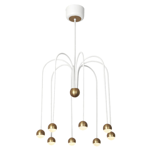 Lampadario Manet Fontana Sfere Led 24W In Alliminio Bianco E Rame