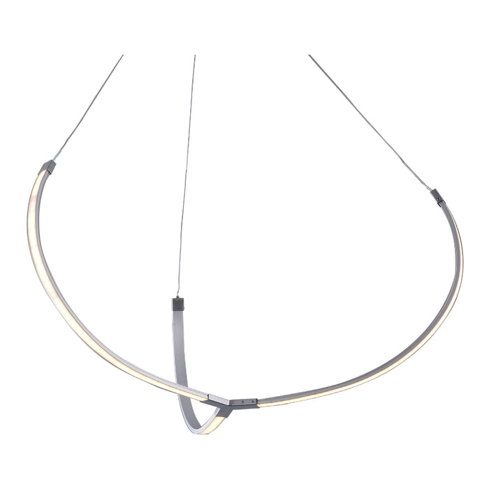 Sospensione Moderna Evolution Argento Led Integrato 24 Watt Dimmerabile