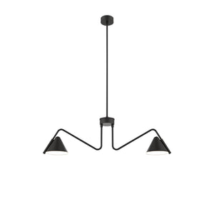 Lampada A Sospensione Stile Urban Porter A 2 Luci In Alluminio Nero