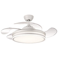 Ventilatore Calima Acciaio Bianco Led 72W Telecomando 6 Velocità