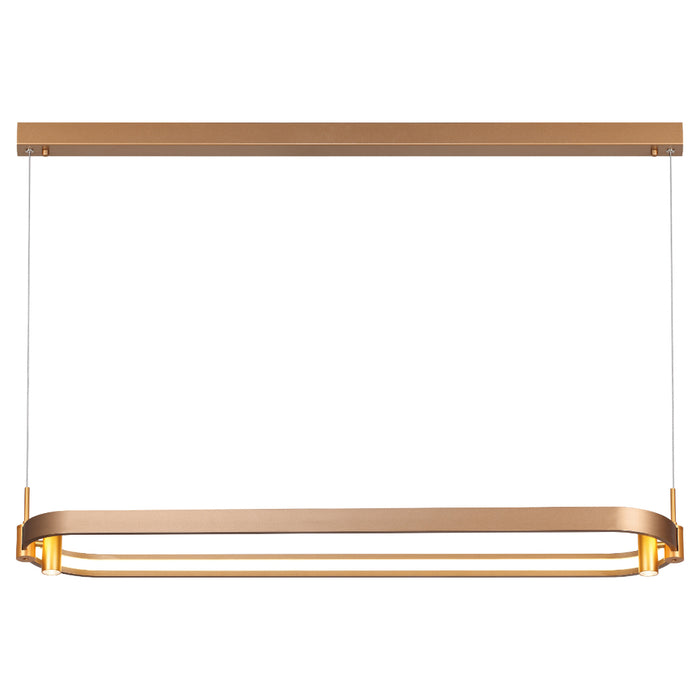 Lampada A Sospensione Superbus Led Integrato 54W + 2X5W In Alluminio Oro Rosè