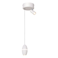 Sospensione Singola Signum Con Spot In Alluminio Bianco Led Integrato 12W
